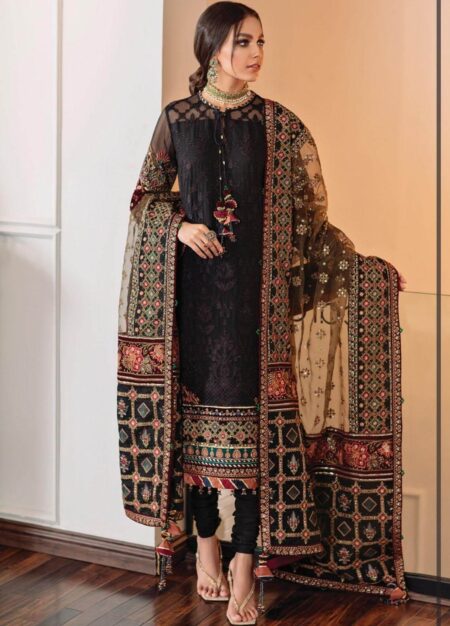 3 Piece Unstitched Heavy Embroidered Lawn Suit ( Full Embroidered Organza Dupatta )