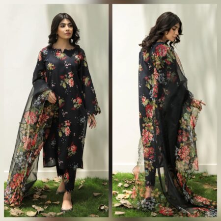 3 Piece Unstitched Digital Printed Baroque Lawn Suit ( Digital Printed Lawn Dupatta )