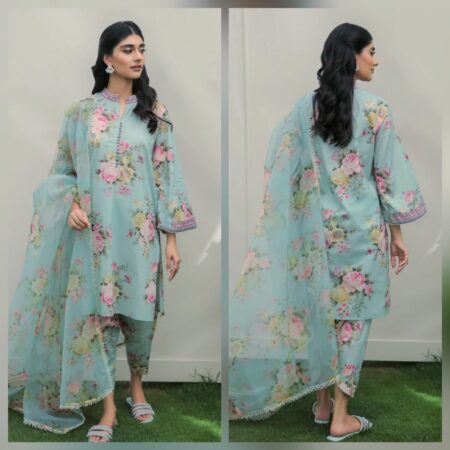 3 Piece Unstitched Digital Printed Baroque Lawn Suit ( Digital Printed Lawn Dupatta )