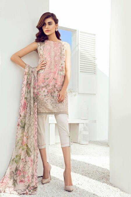 3 Piece Unstitched Embroidered Lawn Suit