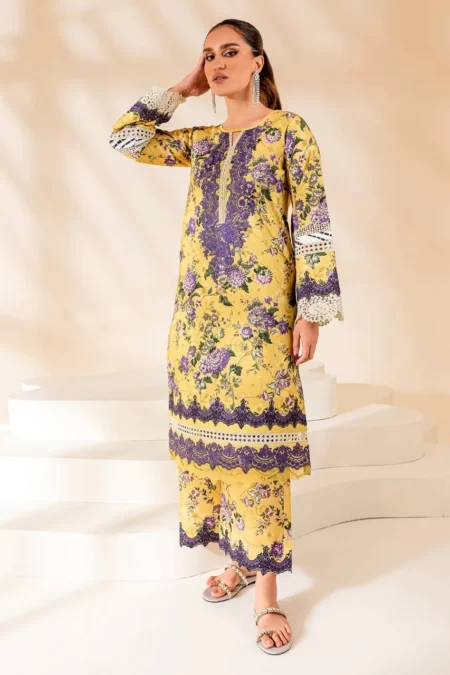 2 Piece Unstitched Heavy Embroidered Lawn Suit