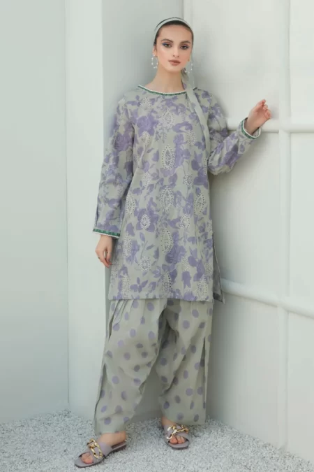 2 Piece Unstitched Digital Printed Lawn Suit