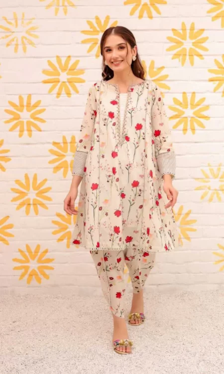 2 Piece Unstitched Digital Printed Lawn Suit