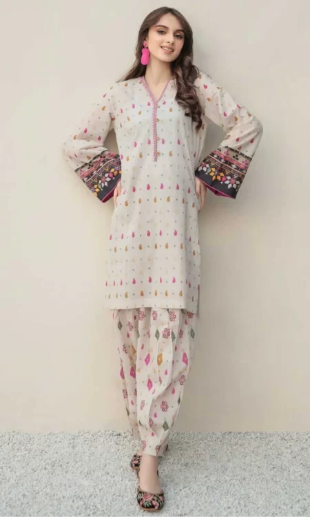 2 Piece Unstitched Digital Printed Lawn Suit
