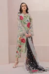 3 Piece Unstitched Digital Printed Lawn Suit ( Fine Printed Silk Dupatta )