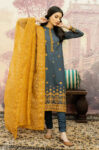 3 Piece Unstitched Heavy Embroidered Lawn Suit ( Full Embroidered Organza Dupatta )