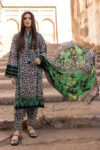 3 Piece Unstitched Embroidered Lawn Suit ( Printed Premium Organza Dupatta )